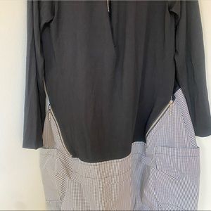 Comfy Usa mixed media tunic style dress with plaid